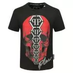 philipp plein t-shirt cut round neck hommesy qp red skull